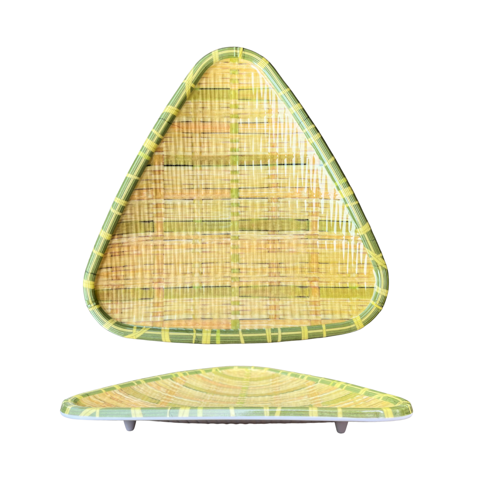 Melamin Top Tree - Piring Saji Segitiga (Anti Slip - Kaki Penyangga) 1 Piring Saji Segitiga (Anti Slip - Kaki Penyangga)